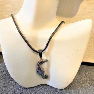 Rainbow Seahorse Necklace #1386